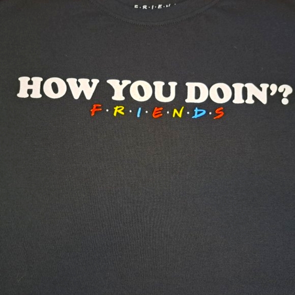 Friends TV Show Black How You Doin? Graphic Tee Size XXL - Picture 3 of 4